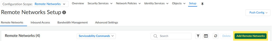 PaloAlto screenshot — Remote Network Templates & Device Groups validation