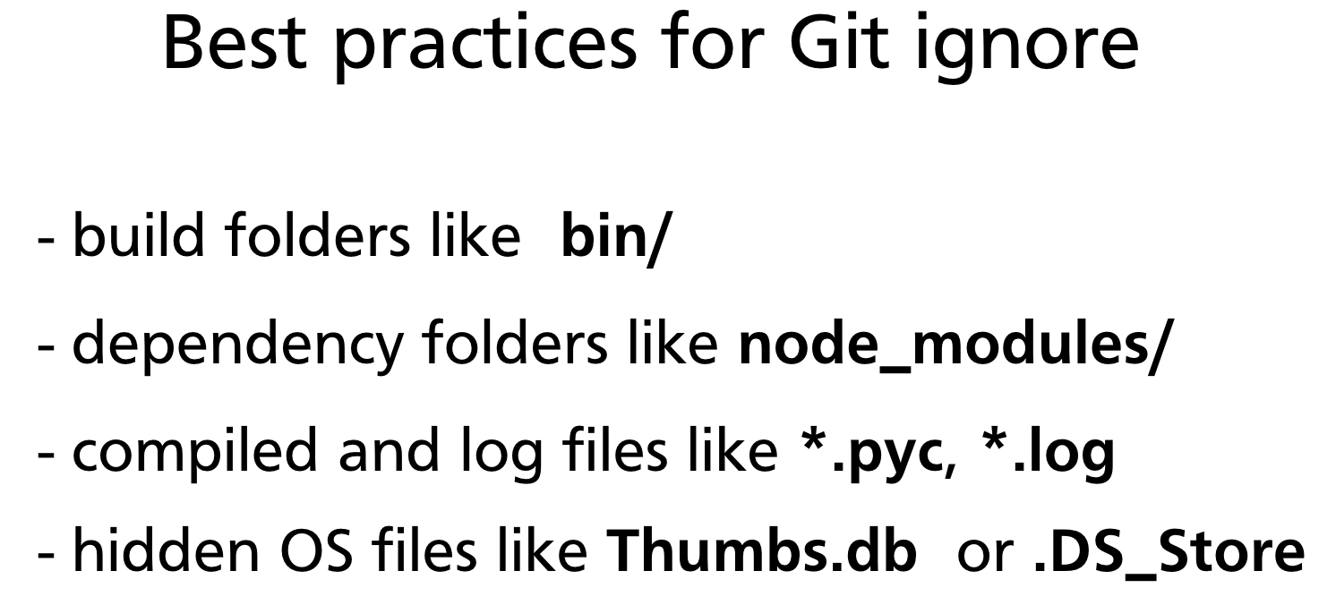Common categories of files to ignore