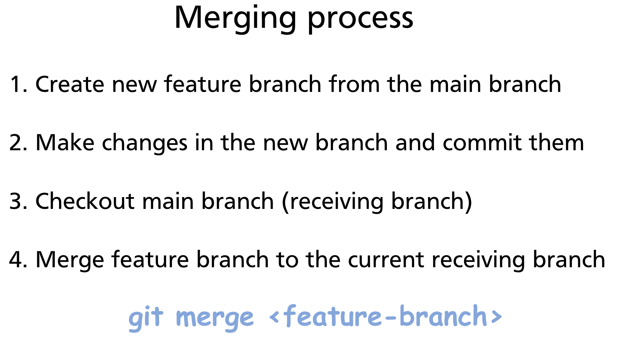 The four-step merging process