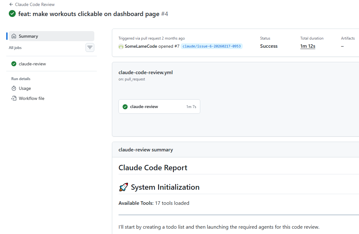 A Claude-generated PR review comment checking changed files against the project docs standards and flagging any deviations